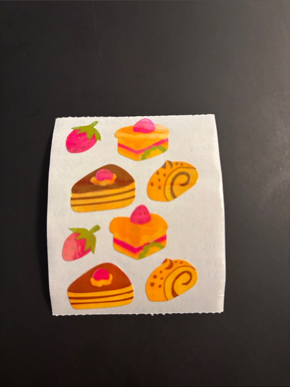 Cotrin Strawberry Cake Pearly Sticker Mod Vintage 80's